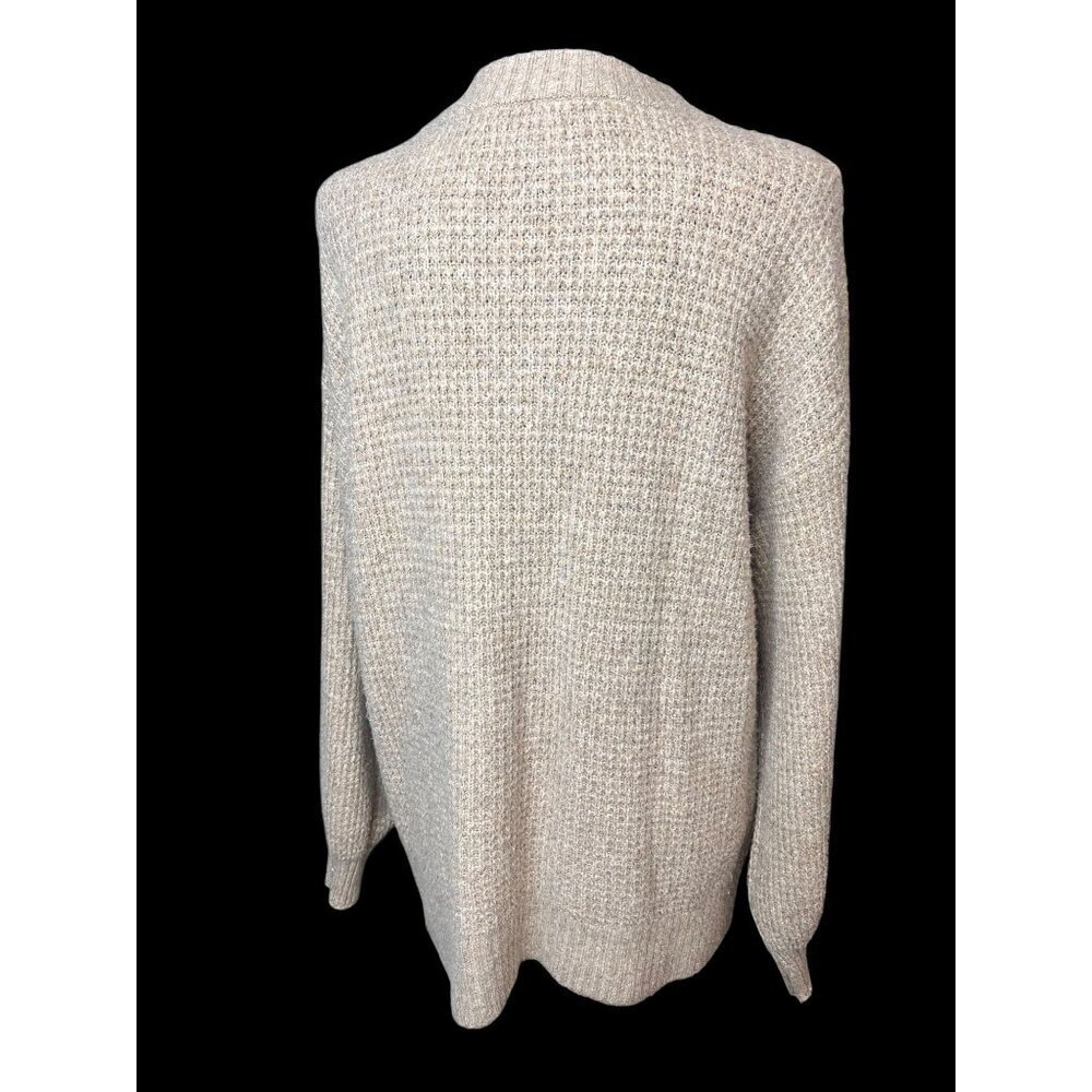American Eagle Knit Long-Sleeve Sweater Womens Beige Womens Relaxed Fit coastal - Picture 5 of 10